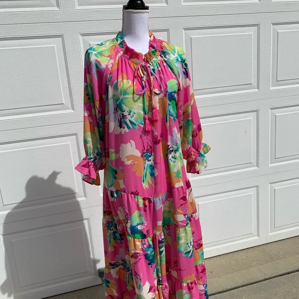 Floral Multicolor Maxi Dress - Picture 10 of 11
